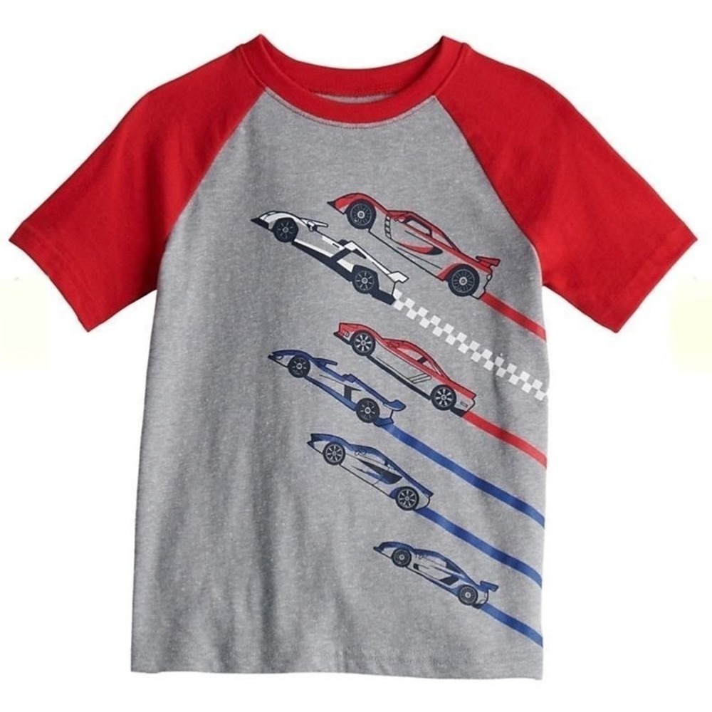 NWT Boys Jumping Beans Race Cars Raglan Graphic Tee 5